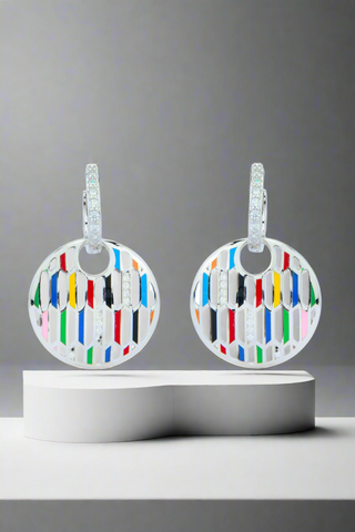 Nipura 925 Sterling Silver Palette of Style Enamel Bali Earrings