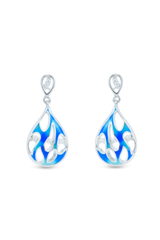 Nipura 925 Sterling Silver Ocean Bed Enamel Bali Earrings