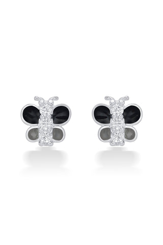 Nipura 925 Sterling Silver Black Butterfly Dreams Studs for Kids