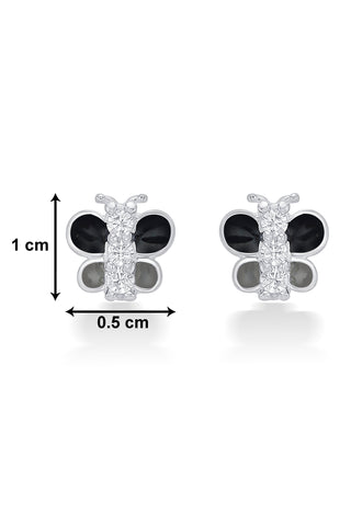 Nipura 925 Sterling Silver Black Butterfly Dreams Stud Earrings