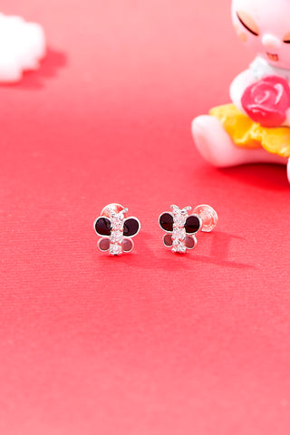 Nipura 925 Sterling Silver Black Butterfly Dreams Studs for Kids