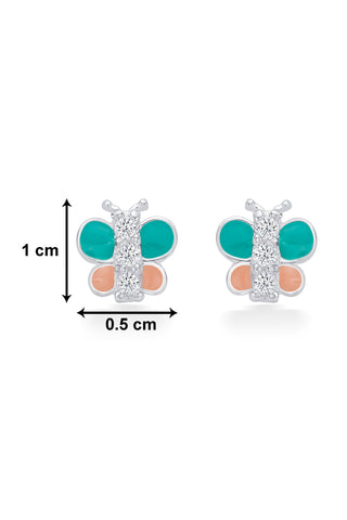 Nipura 925 Sterling Silver Blue-pink Butterfly Dreams Stud Earrings