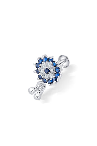 Nipura 925 Sterling Silver Blue Fairy Flower Studs for Kids