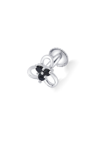 Nipura 925 Sterling Silver Black Trinity Blossom Studs for Kids