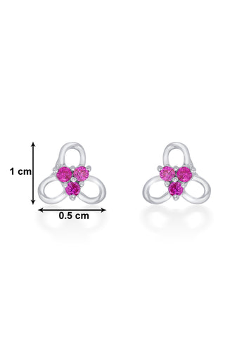 Nipura 925 Sterling Silver Pink Trinity Blossom Studs for Kids