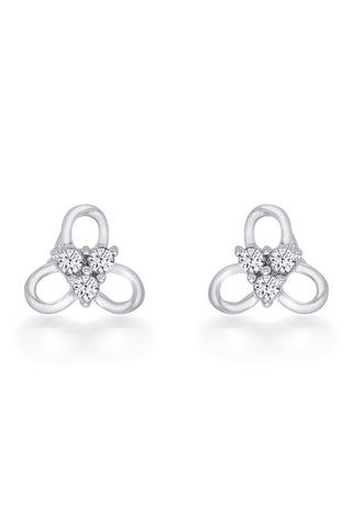 Nipura 925 Sterling Silver Zircon Trinity Blossom Studs for Kids