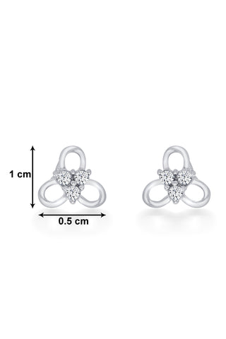 Nipura 925 Sterling Silver Zircon Trinity Blossom Studs for Kids