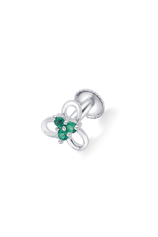 Nipura 925 Sterling Silver Green Trinity Blossom Studs for Kids