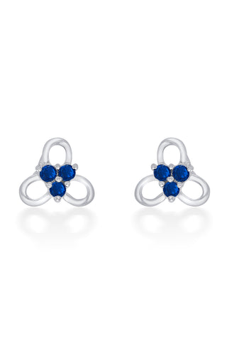 Nipura 925 Sterling Silver Blue Trinity Blossom Studs for Kids