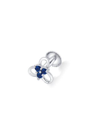 Nipura 925 Sterling Silver Blue Trinity Blossom Stud Earrings