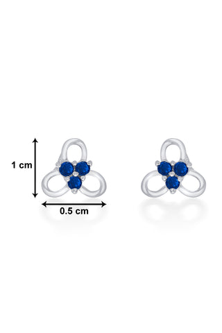 Nipura 925 Sterling Silver Blue Trinity Blossom Studs for Kids