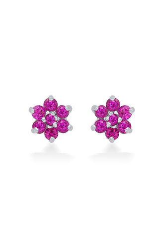 Nipura 925 Sterling Silver Pink Twinkle Star Stud Earrings