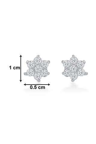 Nipura 925 Sterling Silver Zircon Twinkle Star Stud Earrings