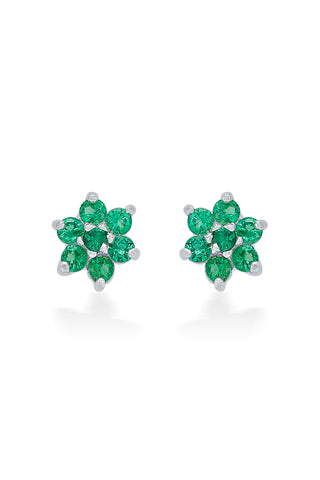 Nipura 925 Sterling Silver Green Twinkle Star Stud Earrings