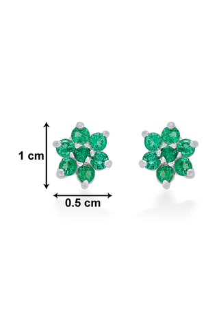 Nipura 925 Sterling Silver Green Twinkle Star Studs for Kids