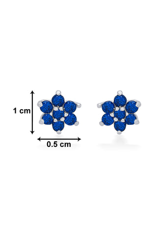 Nipura 925 Sterling Silver Blue Twinkle Star Stud Earrings