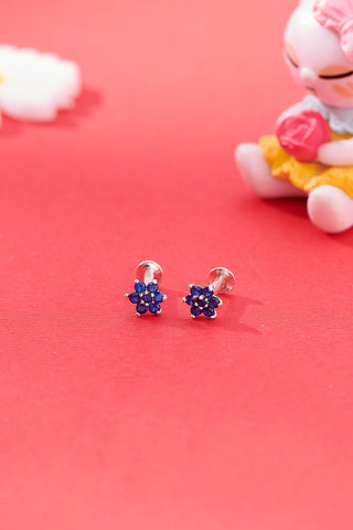 Nipura 925 Sterling Silver Blue Twinkle Star Studs for Kids