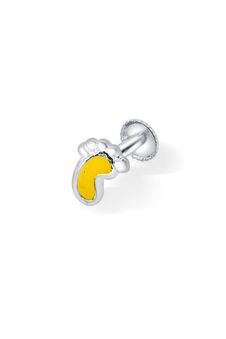 Nipura 925 Sterling Silver Yellow Tiny Toes Studs for Kids