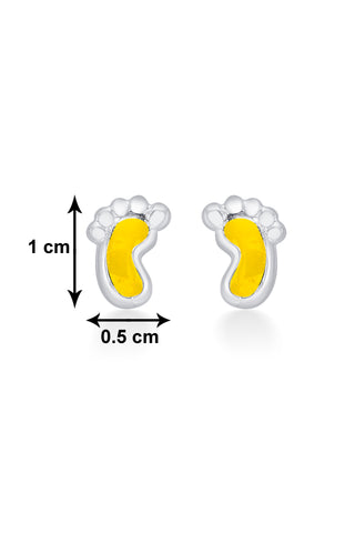 Nipura 925 Sterling Silver Yellow Tiny Toes Studs for Kids