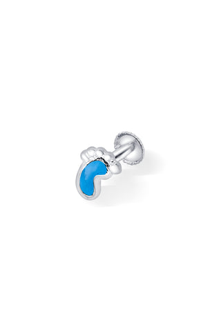 Nipura 925 Sterling Silver Blue Tiny Toes Studs for Kids