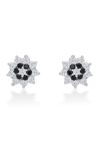 Nipura 925 Sterling Silver Gracie Black  Floral Studs for Kids