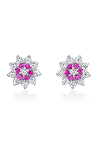 Nipura 925 Sterling Silver Gracie Pink Floral Studs for Kids