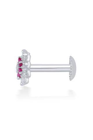 Nipura 925 Sterling Silver Gracie Pink Floral Stud Earring