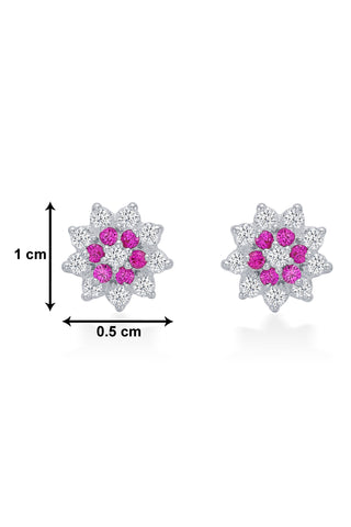 Nipura 925 Sterling Silver Gracie Pink Floral Studs for Kids