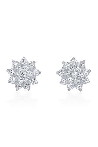 Nipura 925 Sterling Silver Gracie Zircon Floral Stud Earring