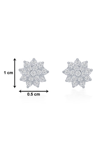 Nipura 925 Sterling Silver Gracie Zircon Floral Studs for Kids