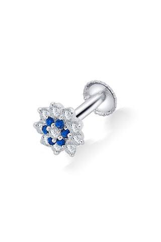 Nipura 925 Sterling Silver Gracie Blue Floral Studs for Kids