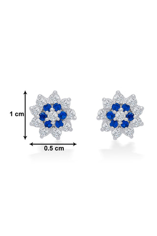 Nipura 925 Sterling Silver Gracie Blue Floral Stud Earring