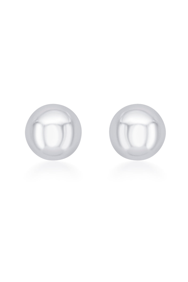 Nipura Sterling Silver Round Ball Stud Earrings for Kids, Girls, Baby | Big Round Stud Earrings | Kids Silver Jewellery,Ideal Gift for Kids