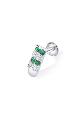 Nipura 925 Sterling Silver White-green Twinkling Studs for Kids