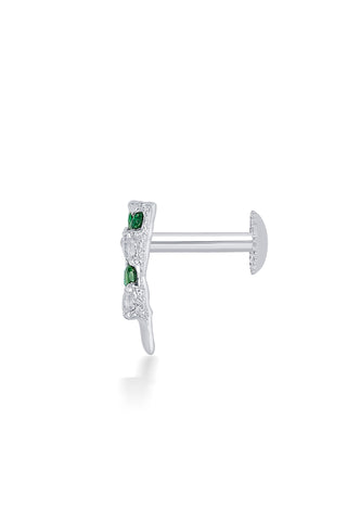 Nipura 925 Sterling Silver White-green Twinkling Stud Earrings