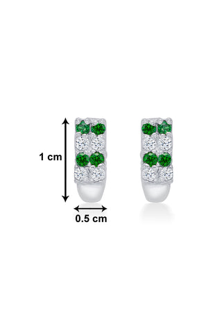 Nipura 925 Sterling Silver White-green Twinkling Studs for Kids