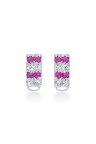 Nipura 925 Sterling Silver Pink-white Twinkling Studs for Kids