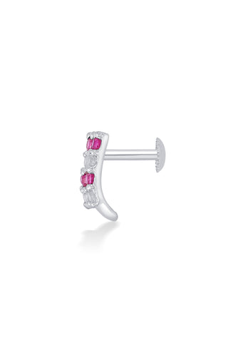 Nipura 925 Sterling Silver Pink-white Twinkling Stud Earrings