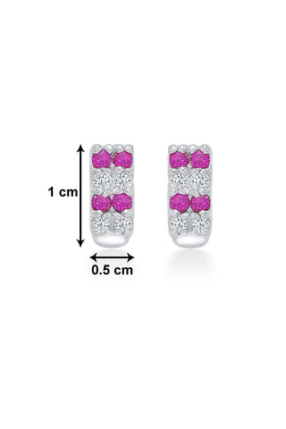 Nipura 925 Sterling Silver Pink-white Twinkling Stud Earrings