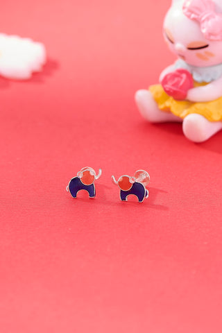 Nipura 925 Sterling Silver Black Dumboo Studs for Kids