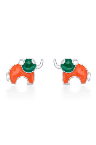 Nipura 925 Sterling Silver Orange Dumboo Studs for Kids