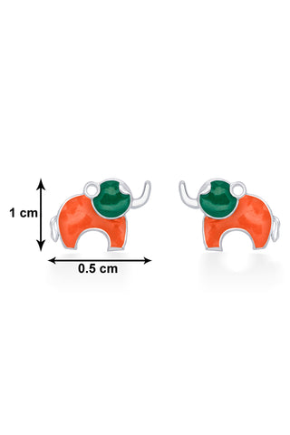 Nipura 925 Sterling Silver Orange Dumboo Studs for Kids