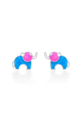 Nipura 925 Sterling Silver Blue Dumboo Studs for Kids