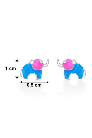 Nipura 925 Sterling Silver Blue Dumboo Studs for Kids