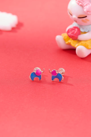 Nipura 925 Sterling Silver Blue Dumboo Studs for Kids