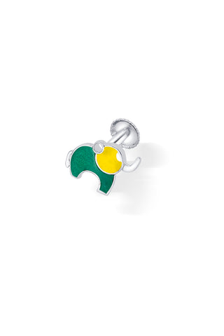 Nipura 925 Sterling Silver Green Dumboo Studs for Kids