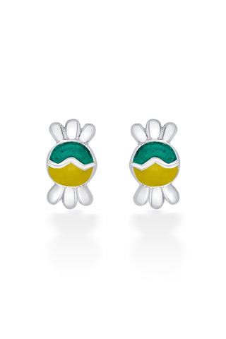 Nipura 925 Sterling Silver Yellow-green Toffee Twinkle Stud Earrings