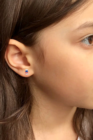 Nipura 925 Sterling Silver Pink-blue Toffee Twinkle Studs for Kids