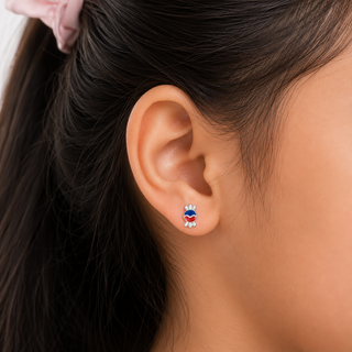Nipura Sterling Silver Toffee Twinkle Stud Earrings for Girls, Kids, Baby