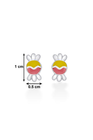 Nipura 925 Sterling Silver Yellow-pink Toffee Twinkle Studs for Kids